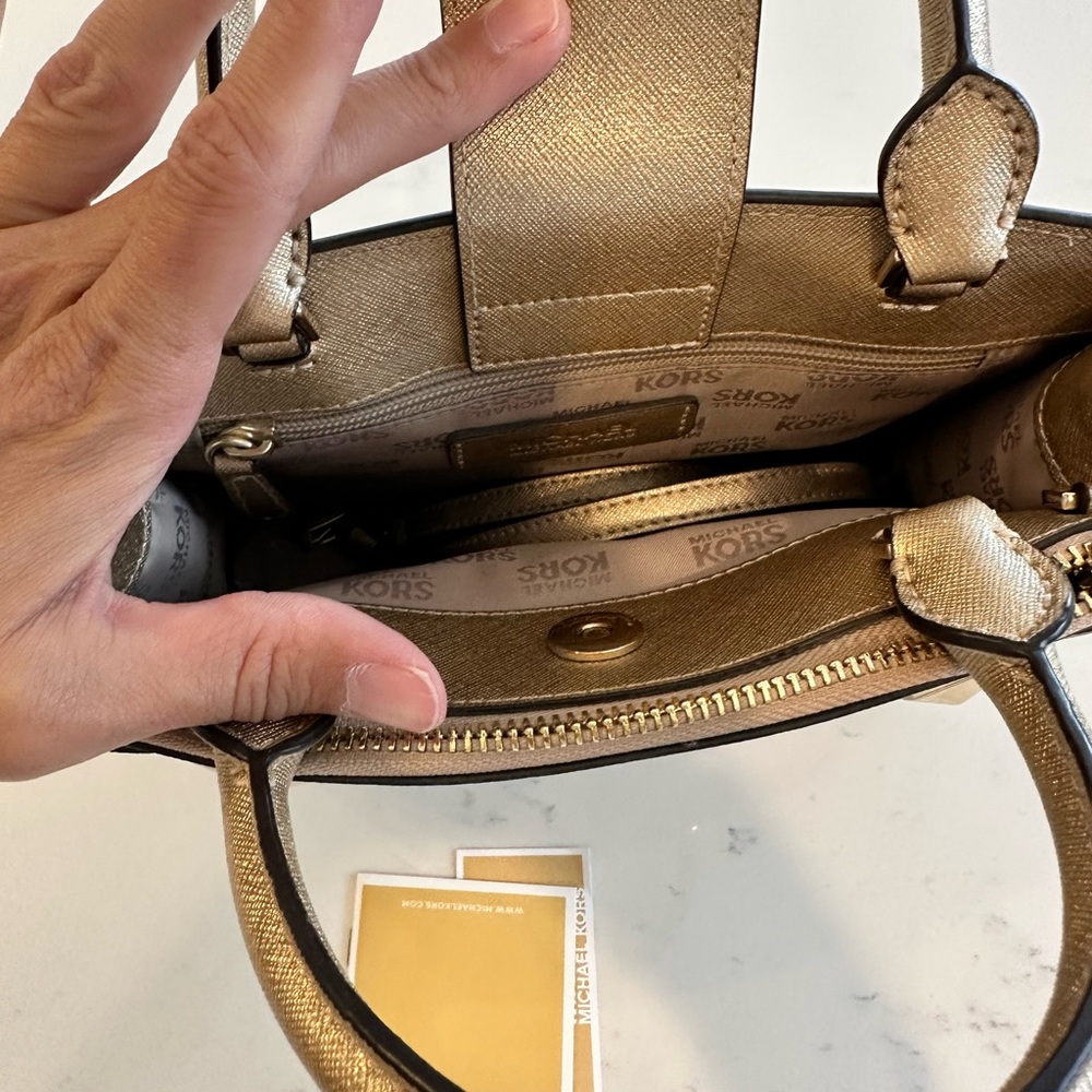 Michael Kors Karla Metallic Gold Mini Bag - Picture 4 of 7